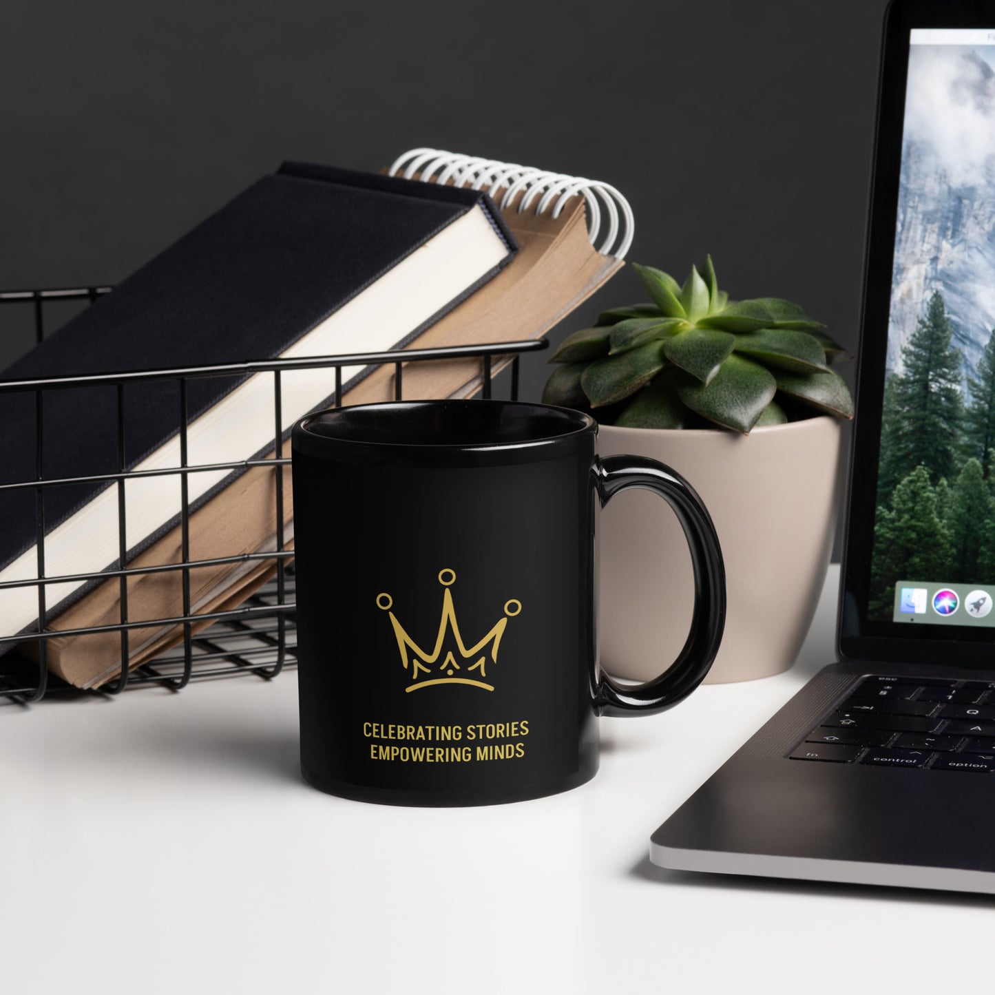 Glossy "CROWN" Mug (Black)